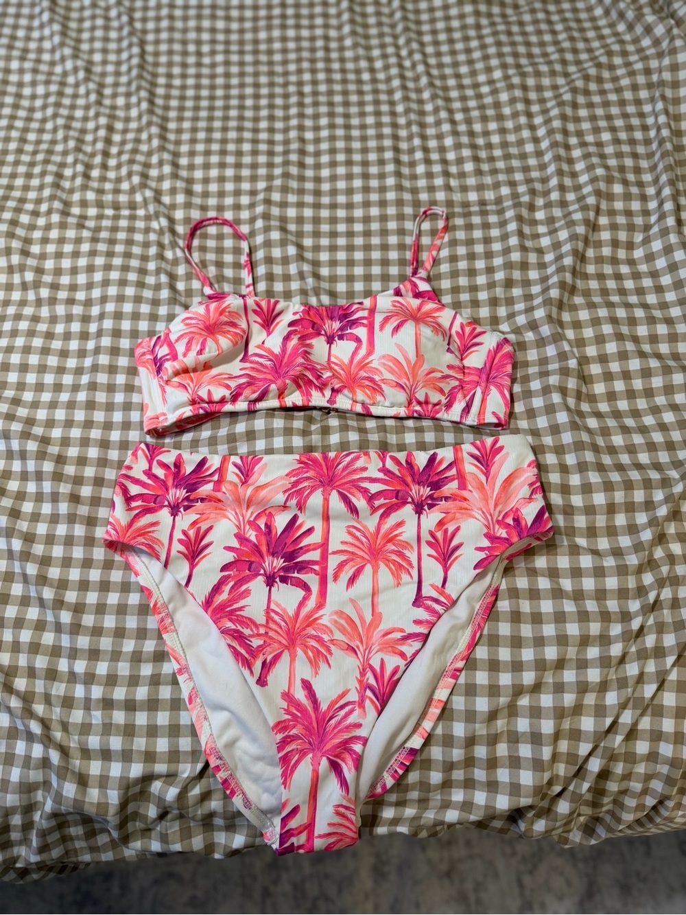 Shade & Shore Pink Palm Print Women’s Bikini Set